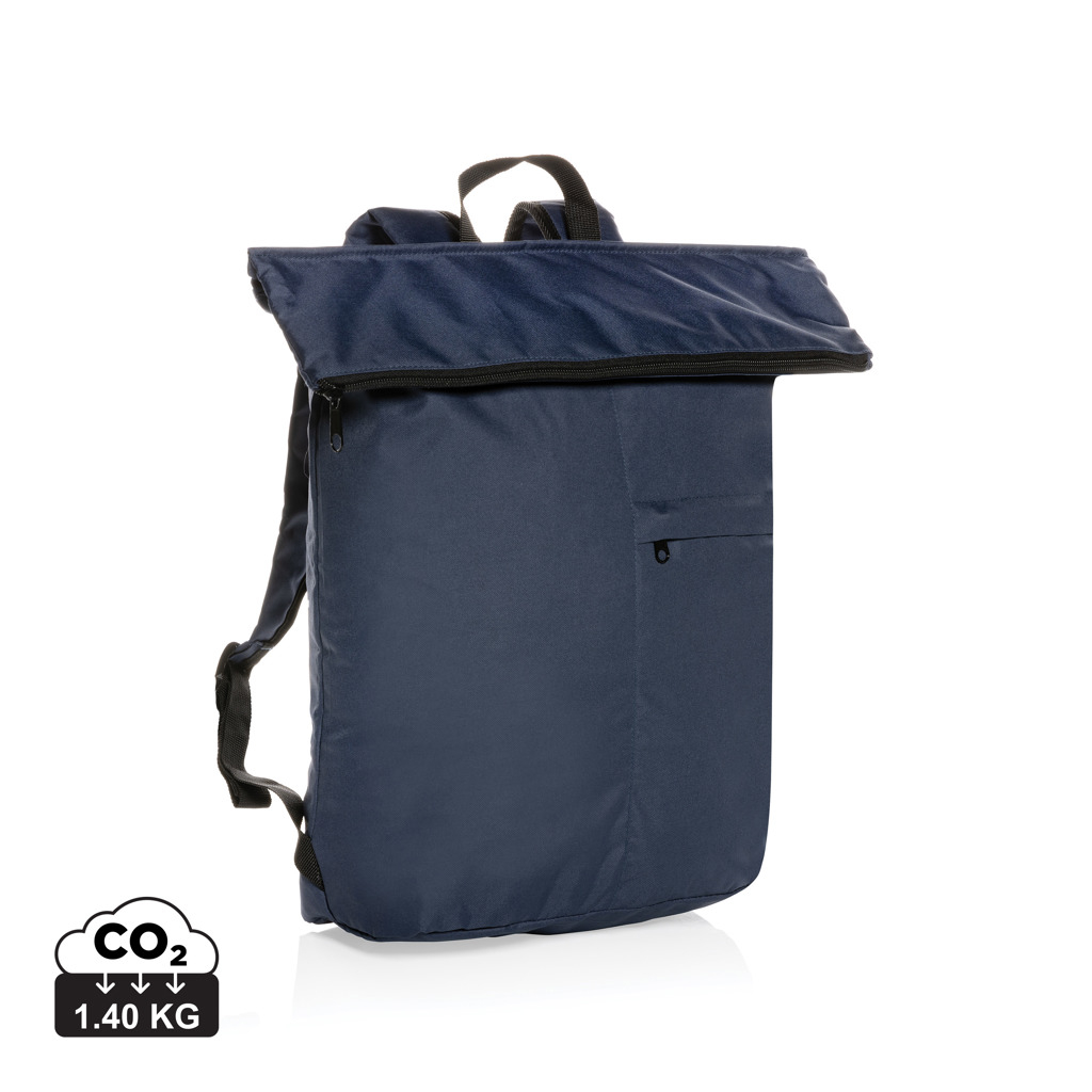 Sac à dos pliable à personnaliser en rPET Dillon Bleu marine